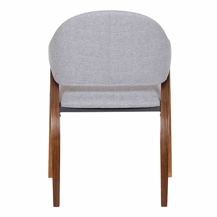 Meadow Contemporary Dining Chair in Walnut Wood Finish and Gray Fabric - Set of 2