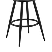 Maxen 30" Gray Faux Leather and Black Metal Swivel Bar Stool - Furniture City (CA)l