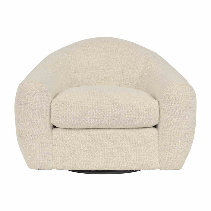 Molly Upholstered Swivel Accent Chair in Pearl