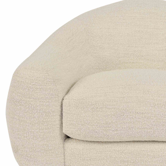 Molly Upholstered Swivel Accent Chair in Pearl