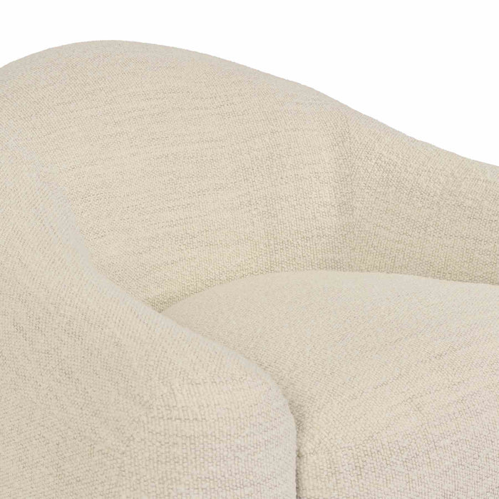Molly Upholstered Swivel Accent Chair in Pearl