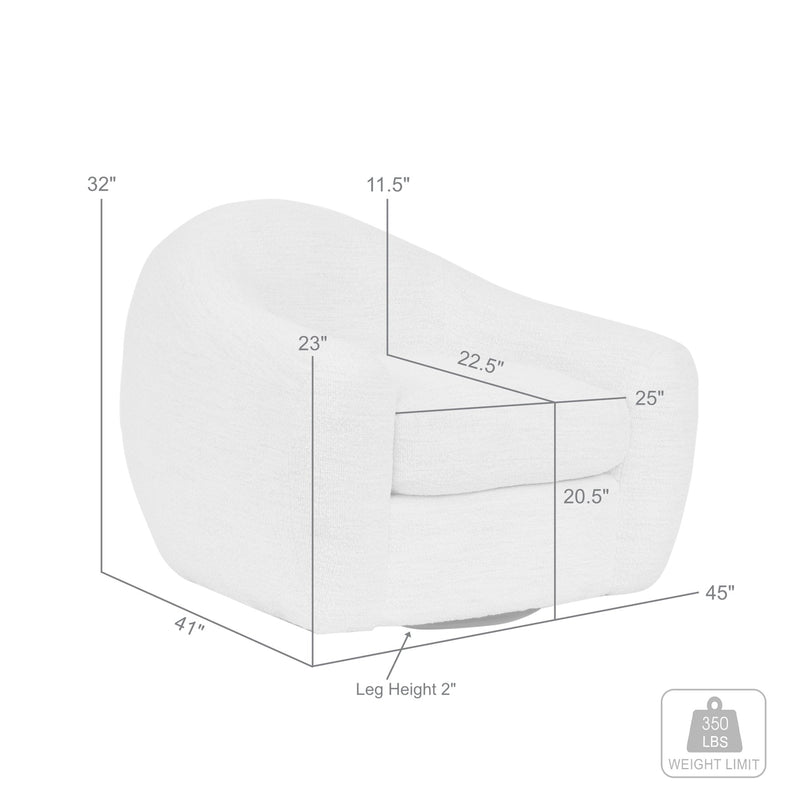 Molly Upholstered Swivel Accent Chair in Pearl - Furniture City (CA)l
