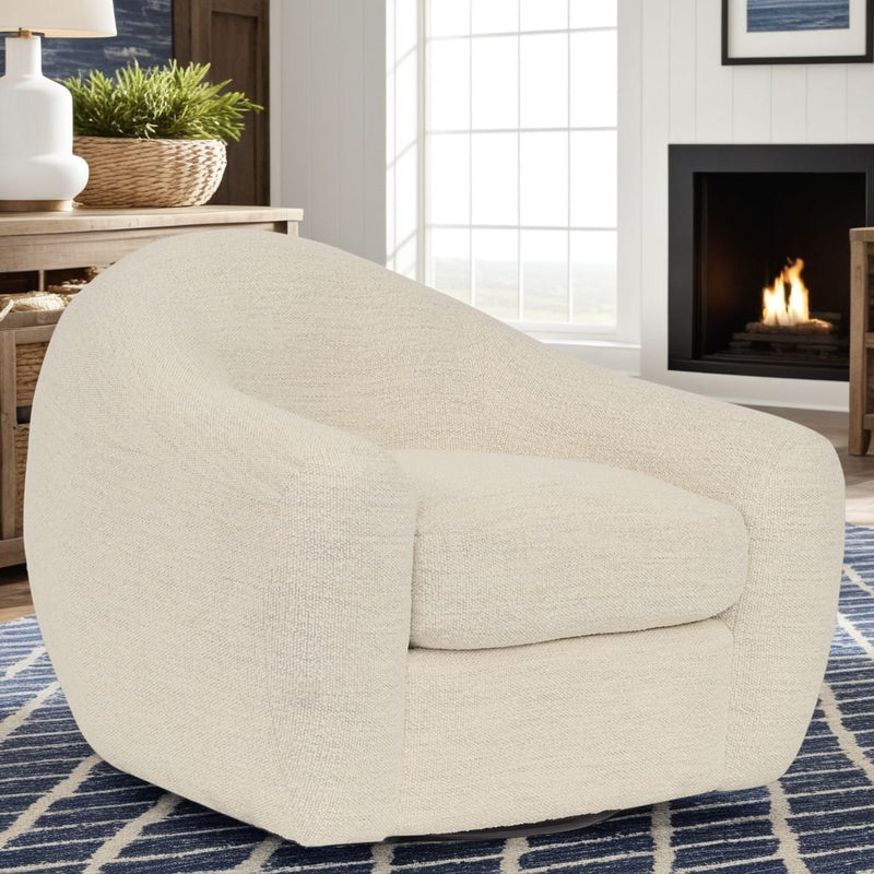 Molly Upholstered Swivel Accent Chair in Pearl - Furniture City (CA)l