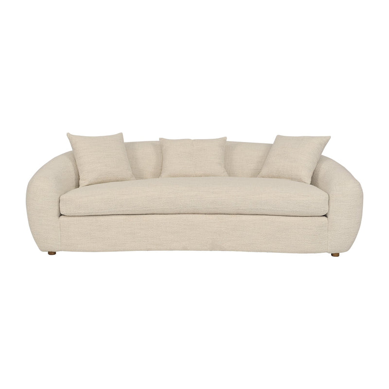 Molly 96.5" Upholstered Curved Sofa in Pearl - Furniture City (CA)l
