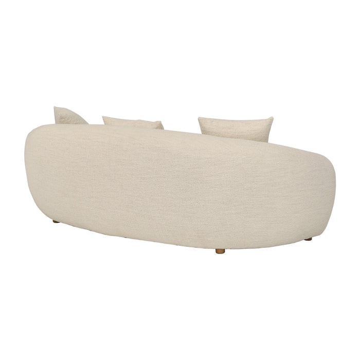 Molly 96.5" Upholstered Curved Sofa in Pearl
