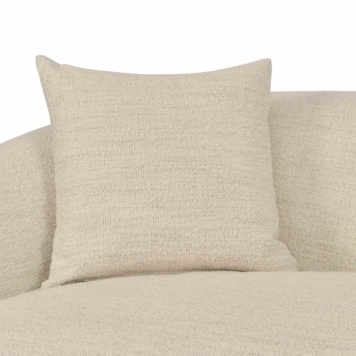 Molly 96.5" Upholstered Curved Sofa in Pearl