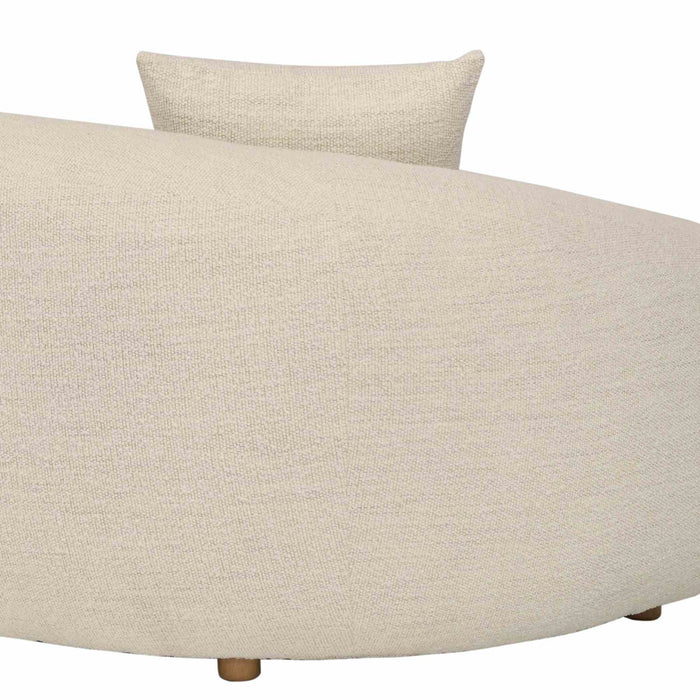 Molly 96.5" Upholstered Curved Sofa in Pearl