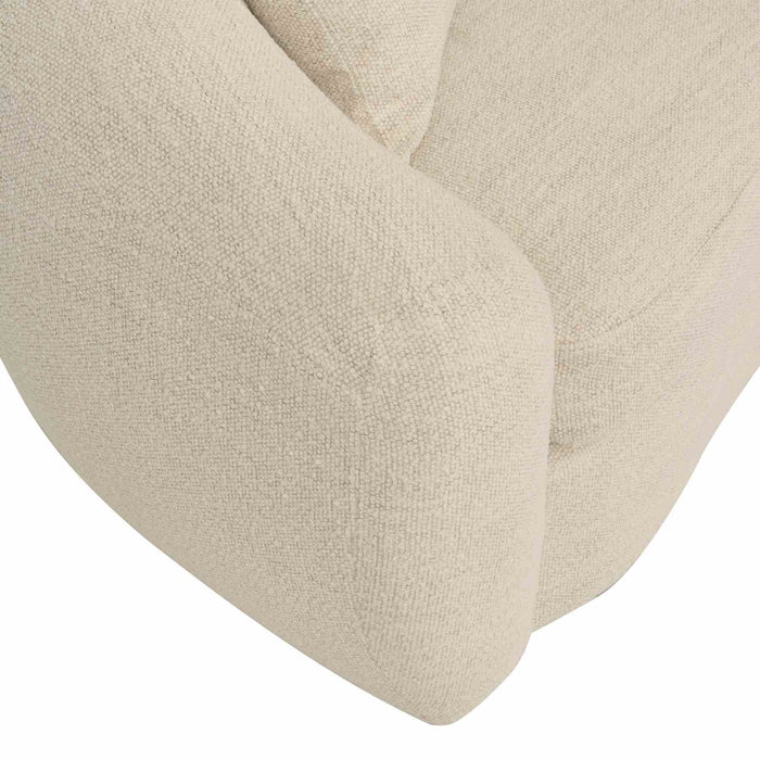 Molly 96.5" Upholstered Curved Sofa in Pearl