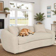 Molly 96.5" Upholstered Curved Sofa in Pearl - Furniture City (CA)l