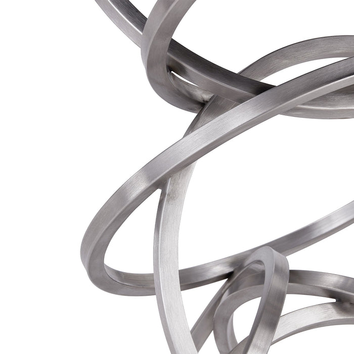 Medley Contemporary 26" Counter Height Barstool in Brushed Stainless Steel Finish and Gray Faux Leather