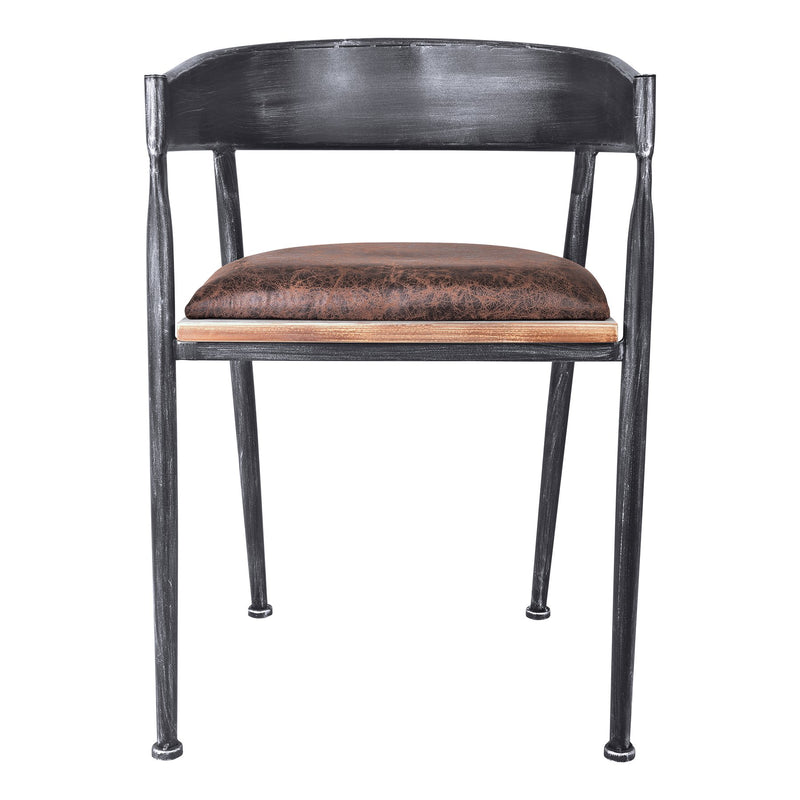 Macey Modern Dining Chair in Industrial Gray and Brown Fabric with Pine Wood - Set of 2 - Furniture City (CA)l