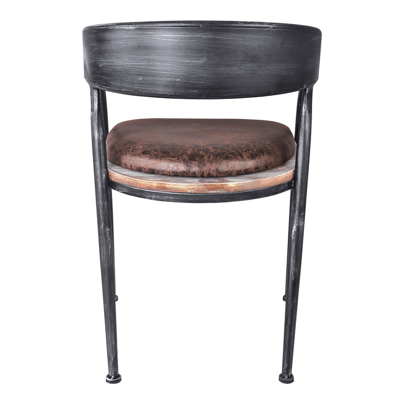Macey Modern Dining Chair in Industrial Gray and Brown Fabric with Pine Wood - Set of 2 - Furniture City (CA)l