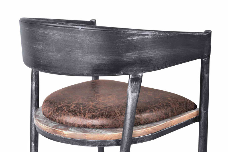 Macey Modern Dining Chair in Industrial Gray and Brown Fabric with Pine Wood - Set of 2 - Furniture City (CA)l