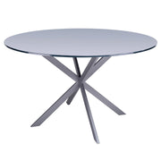 Mystere Modern Dining Table in Gray Powder Coated finish with Gray Tempered Glass Top - Furniture City (CA)l
