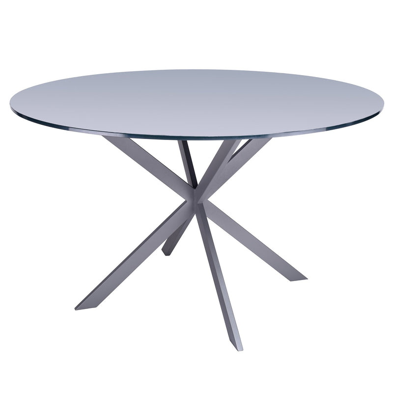 Mystere Modern Dining Table in Gray Powder Coated finish with Gray Tempered Glass Top - Furniture City (CA)l