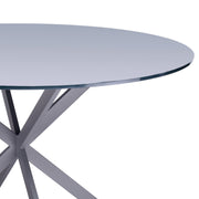 Mystere Modern Dining Table in Gray Powder Coated finish with Gray Tempered Glass Top - Furniture City (CA)l
