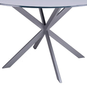 Mystere Modern Dining Table in Gray Powder Coated finish with Gray Tempered Glass Top - Furniture City (CA)l