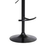 Nash Adjustable Black Wood Bar Stool in Blue Fabric with Black Metal - Furniture City (CA)l
