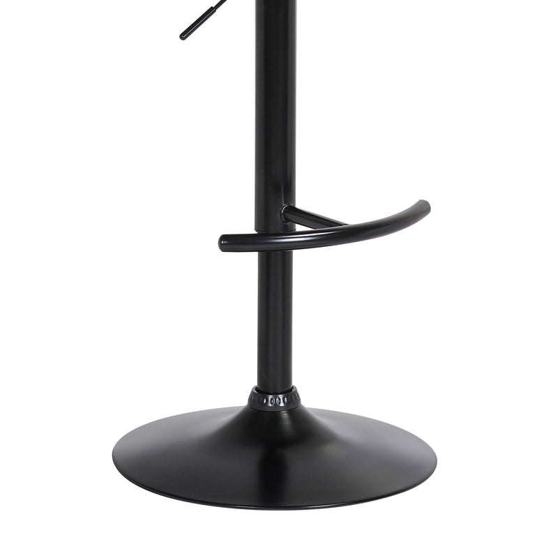 Nash Adjustable Black Wood Bar Stool in Light Gray Fabric with Black Metal - Furniture City (CA)l