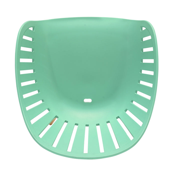 Nassau Outdoor Mint Green Dining Chair with Eucalyptus Wood Legs - Set of 2