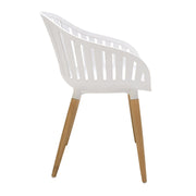 Nassau Outdoor Arm Dining Chairs in Sand Taupe Finish with Wood legs- Set of 2 - Furniture City (CA)l