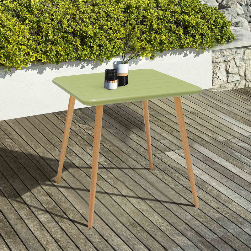 Nassau Square Outdoor Sage Green Eucalyptus Dining Table - Furniture City (CA)l