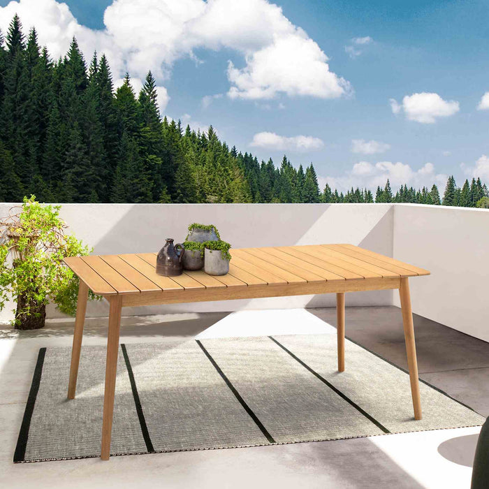 Nassau Outdoor Rectangle Dining Table in Natural Wood Finish