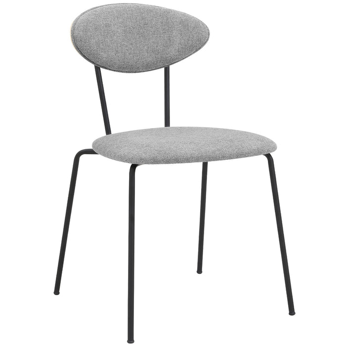 Neo Modern Gray Fabric and Black Metal Dining Room Chairs - Set of 2