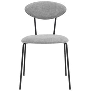 Neo Modern Gray Fabric and Black Metal Dining Room Chairs - Set of 2 - Furniture City (CA)l