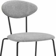 Neo Modern Gray Fabric and Black Metal Dining Room Chairs - Set of 2 - Furniture City (CA)l