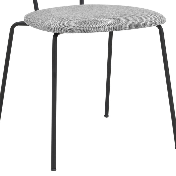 Neo Modern Gray Fabric and Black Metal Dining Room Chairs - Set of 2