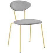 Neo Modern Gray Velvet and Gold Metal Leg Dining Room Chairs - Set of 2 - Furniture City (CA)l