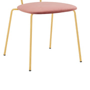 Neo Modern Pink Velvet and Gold Metal Leg Dining Room Chairs - Set of 2 - Furniture City (CA)l