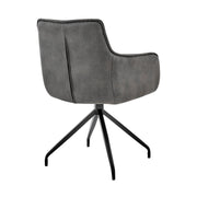 Noah Dining Room Accent Chair in Charcoal Fabric and Black Metal Legs - Furniture City (CA)l