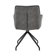 Noah Dining Room Accent Chair in Charcoal Fabric and Black Metal Legs - Furniture City (CA)l