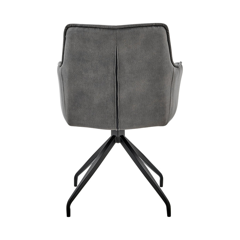 Noah Dining Room Accent Chair in Charcoal Fabric and Black Metal Legs - Furniture City (CA)l