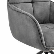 Noah Dining Room Accent Chair in Charcoal Fabric and Black Metal Legs - Furniture City (CA)l