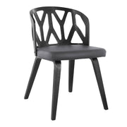 Nia Gray Faux Leather and Black Wood Dining Chairs - Set of 2 - Furniture City (CA)l