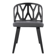 Nia Gray Faux Leather and Black Wood Dining Chairs - Set of 2 - Furniture City (CA)l