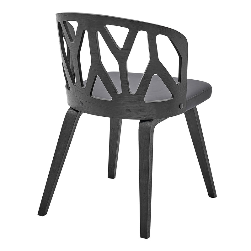 Nia Gray Faux Leather and Black Wood Dining Chairs - Set of 2 - Furniture City (CA)l