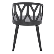 Nia Gray Faux Leather and Black Wood Dining Chairs - Set of 2 - Furniture City (CA)l