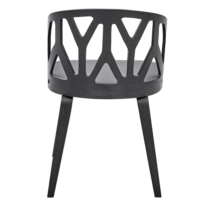 Nia Gray Faux Leather and Black Wood Dining Chairs - Set of 2 - Furniture City (CA)l
