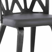 Nia Gray Faux Leather and Black Wood Dining Chairs - Set of 2 - Furniture City (CA)l