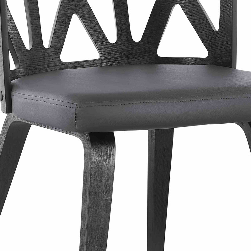 Nia Gray Faux Leather and Black Wood Dining Chairs - Set of 2 - Furniture City (CA)l