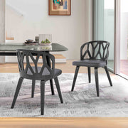 Nia Gray Faux Leather and Black Wood Dining Chairs - Set of 2 - Furniture City (CA)l