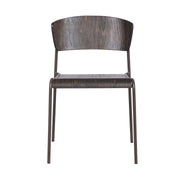 Nick Walnut and Metal Open Back Dining Accent Chairs (Set of 2) - Furniture City (CA)l