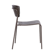 Nick Walnut and Metal Open Back Dining Accent Chairs (Set of 2) - Furniture City (CA)l