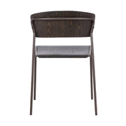 Nick Walnut and Metal Open Back Dining Accent Chairs (Set of 2) - Furniture City (CA)l