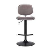 Nancy Adjustable Gray Velvet Swivel Barstool in Black Powder Coated Finish - Furniture City (CA)l