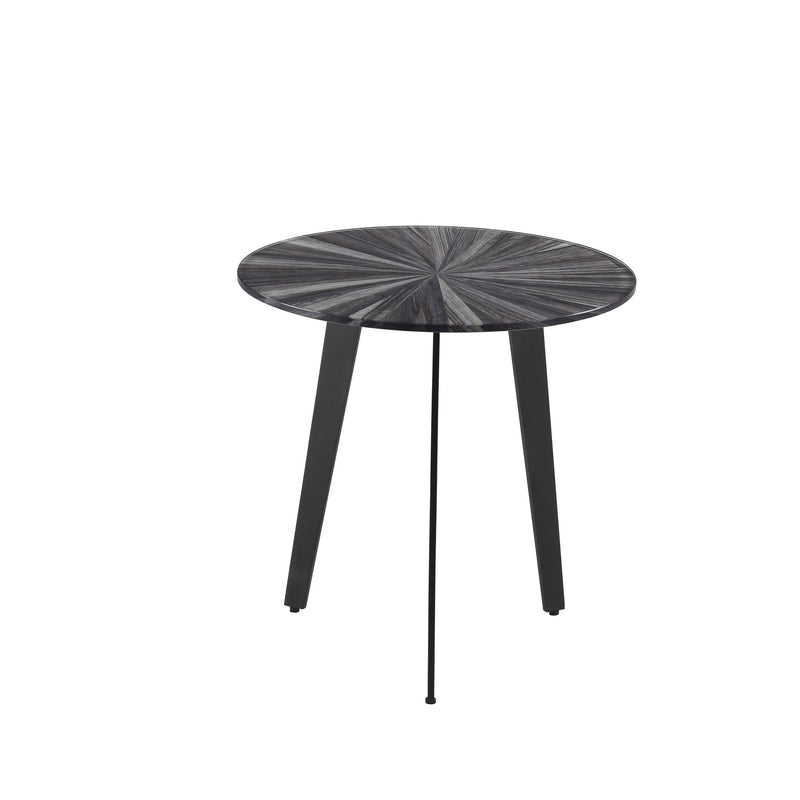 Nina Mid-Century 18.5 in. Round Gray Coffee Table with Tempered Glass Top - Furniture City (CA)l